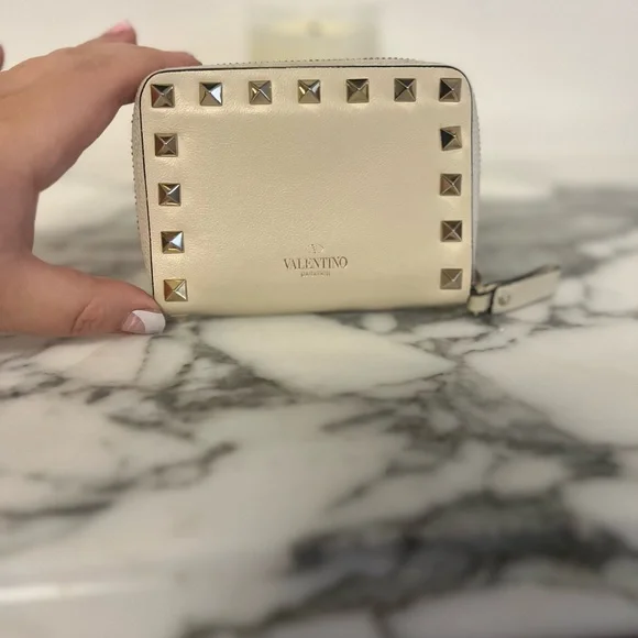 Valentino Garavani rock stud zip around wallet